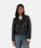 SAVINA Women’s Vegan Moto Jacket | Color: Black - variant::black