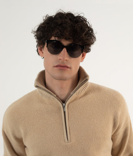 OVERT-2 Recycled Clubmaster Sunglasses | Color: Black - variant::black