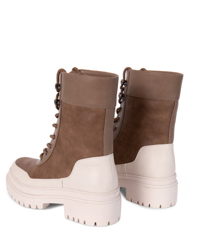 HAZE Women's Vegan Combat Boots | Color: Brown - variant::brown