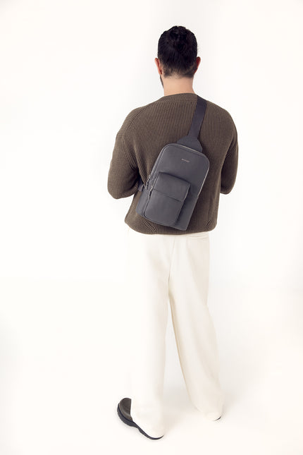 ALLAR Vegan Sling Bag - Grain | Color: Coal - variant::coal