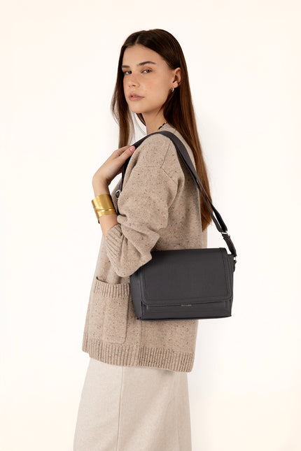 SUNNY Vegan Shoulder Bag – Grain | Color: Quartz - variant::quartz