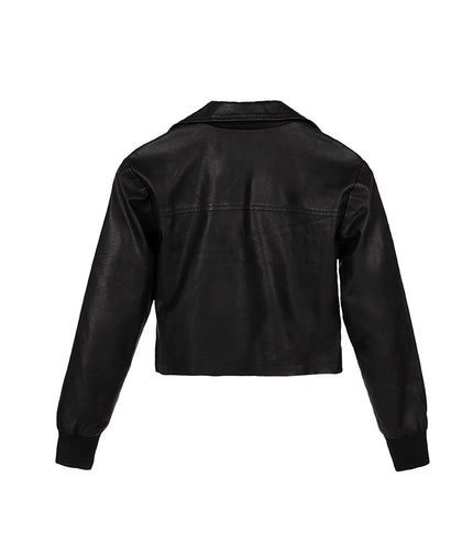 SESSA Women's Vegan Biker Jacket | Color: Black - variant::black