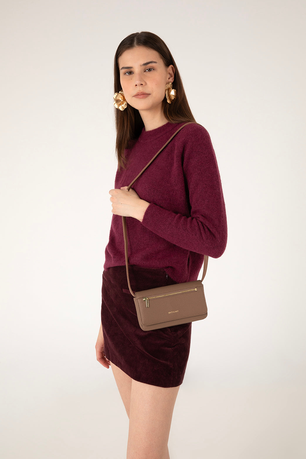 ERIN Vegan Crossbody Bag - Grain | Color: Coal - variant::coal