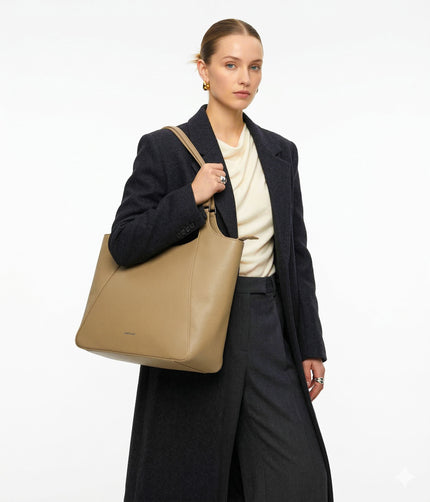 CHARLOT Vegan Tote Bag - Grain | Color: Almond - variant::almond