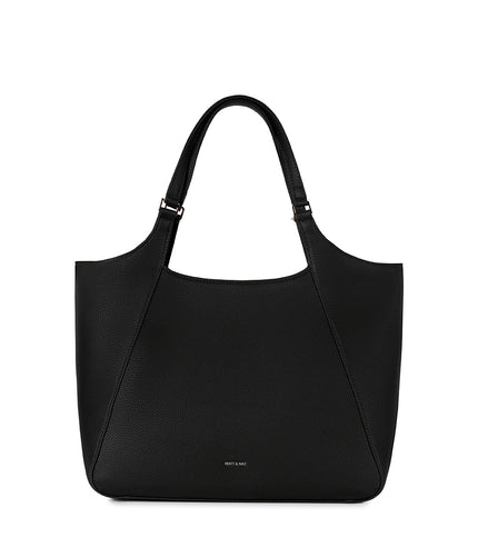 CHARLOT Vegan Tote Bag - Grain | Color: Black - variant::black