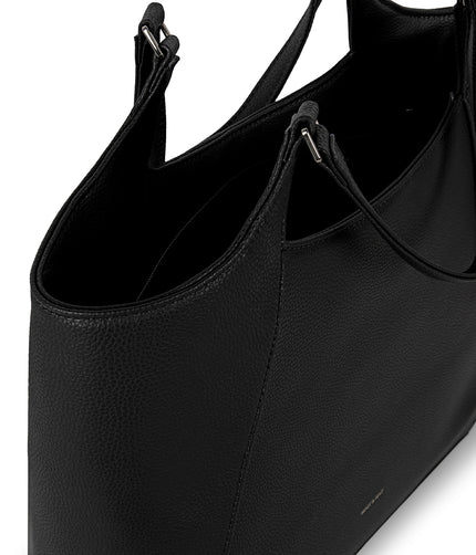 CHARLOT Vegan Tote Bag - Grain | Color: Black - variant::black