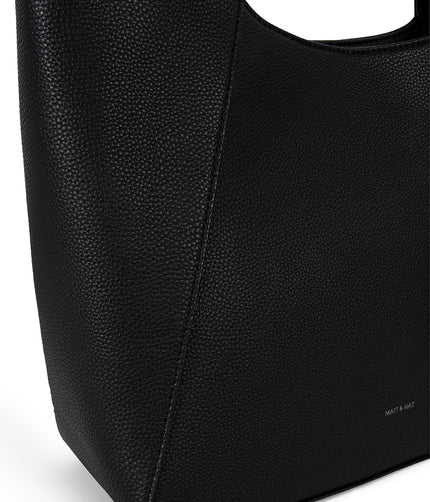 CHARLOT Vegan Tote Bag - Grain | Color: Black - variant::black