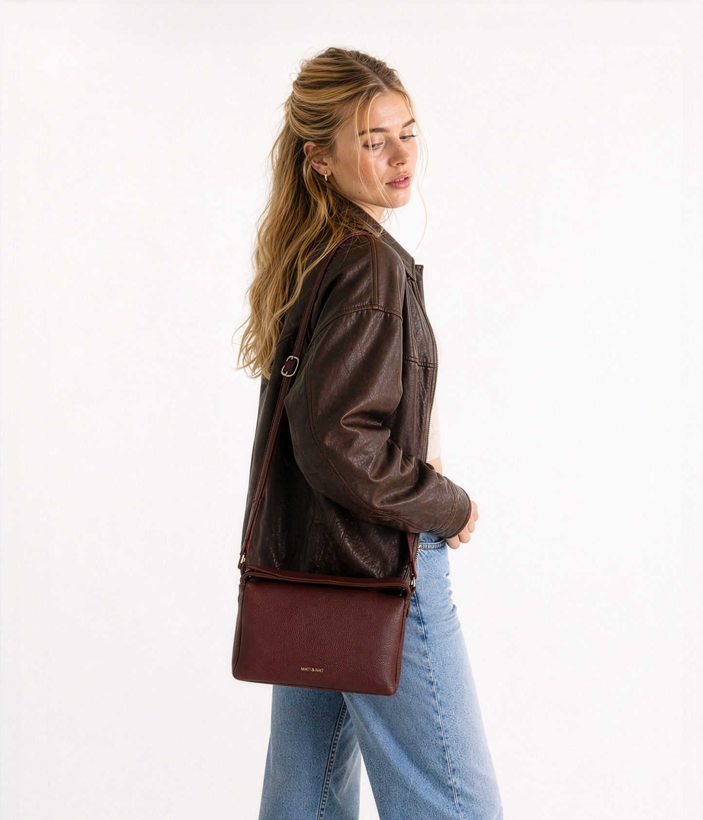 KERI Vegan Crossbody Bag – Grain | Color: Black - variant::black