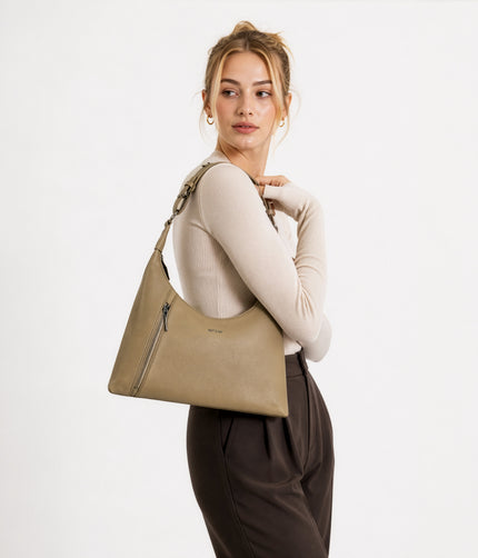 MORGAN Vegan Hobo Bag – Grain | Color: Black - variant::black