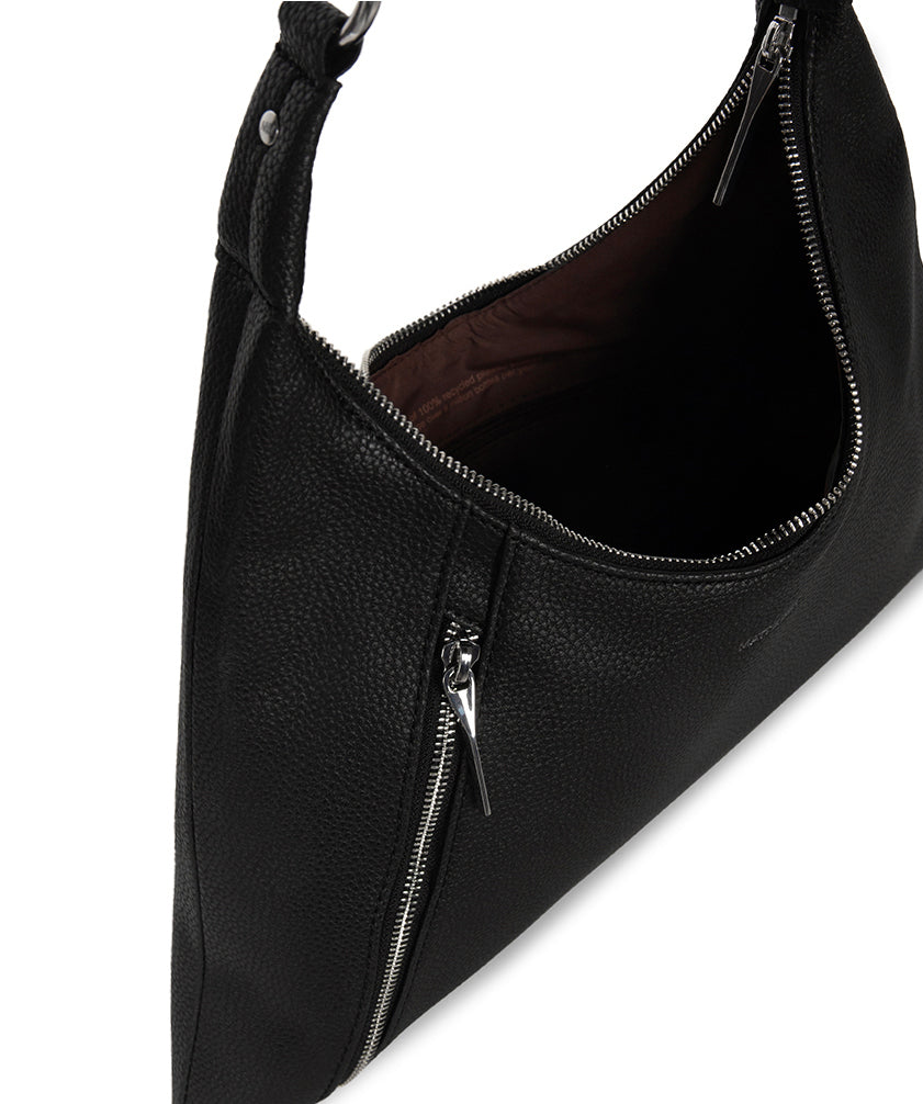 MORGAN Vegan Hobo Bag – Grain | Color: Black - variant::black