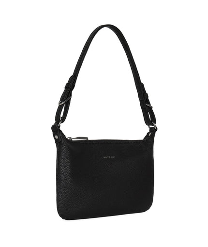 JINA Vegan Shoulder Bag - Grain | Color: Black - variant::black
