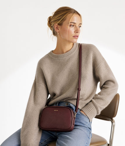 PAIR Vegan Crossbody Bag - Grain | Color: Cherry - variant::cherry