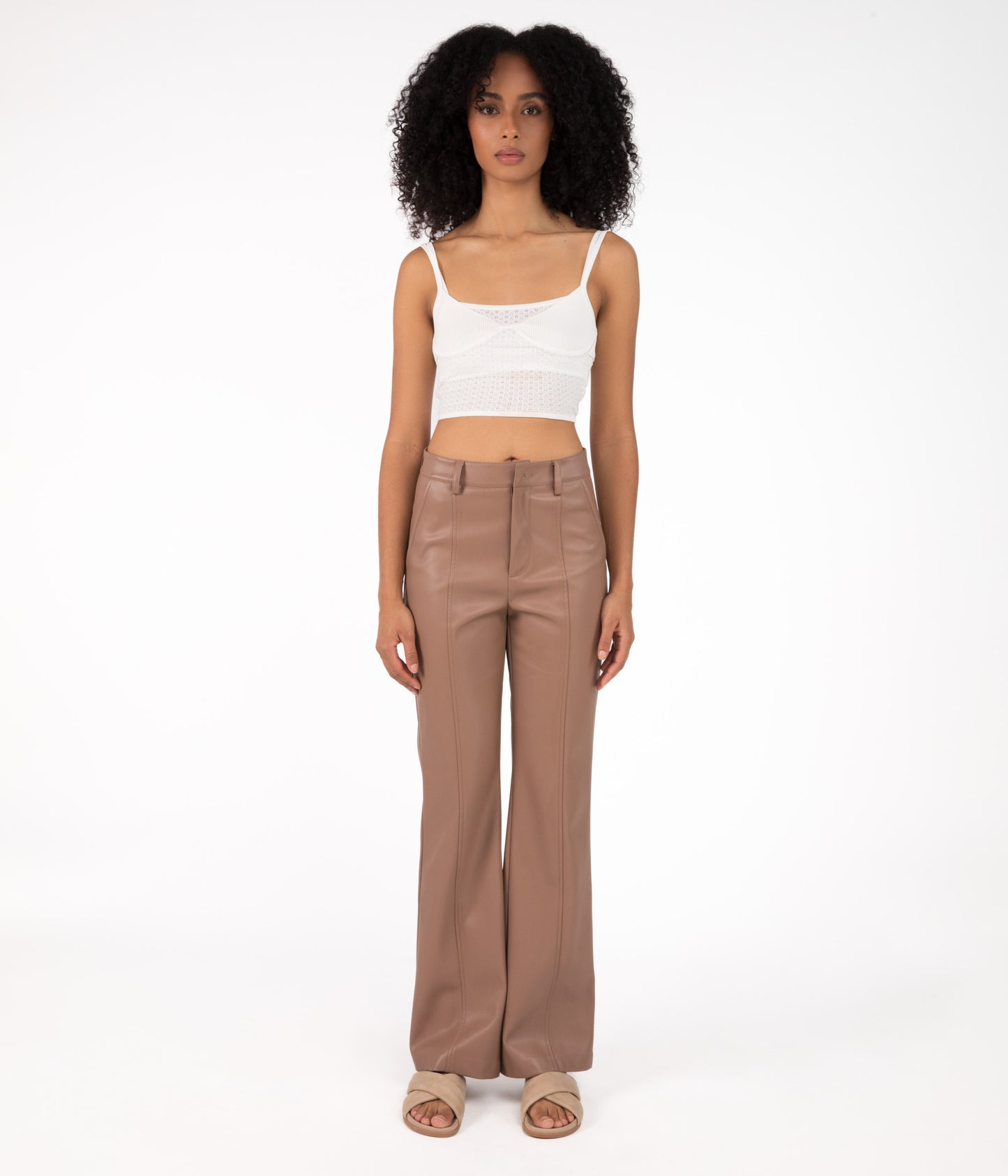 GWEN Women's High-Waisted Vegan Pants | Color: Black - variant::black