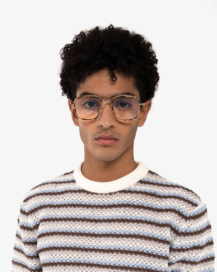 KAITO-3 Recycled Aviator Reading Glasses | Color: Brown - variant::gold