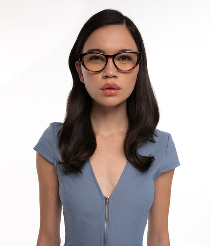 AMARA-3 Recycled Cat-Eye Reading Glasses | Color: Black - variant::black