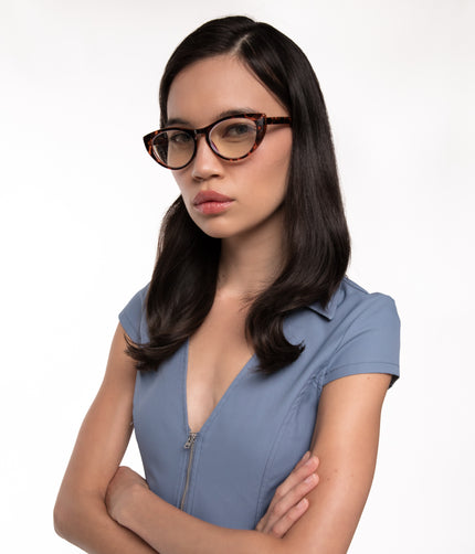 AMARA-3 Recycled Cat-Eye Reading Glasses | Color: Brown - variant::brown