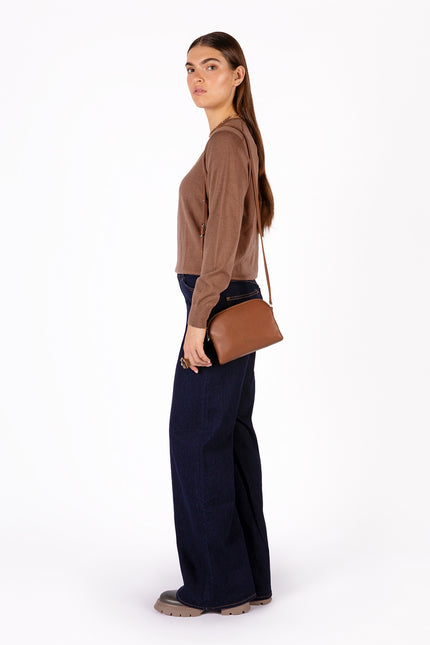 KRISTY Slim Vegan Crossbody Bag - Forum | Color: Sable - variant::sable