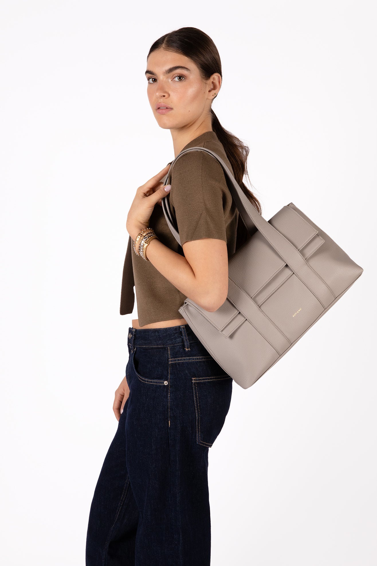 MOLLY Vegan Tote Bag – Grain | Color: Olivine - variant::olivine