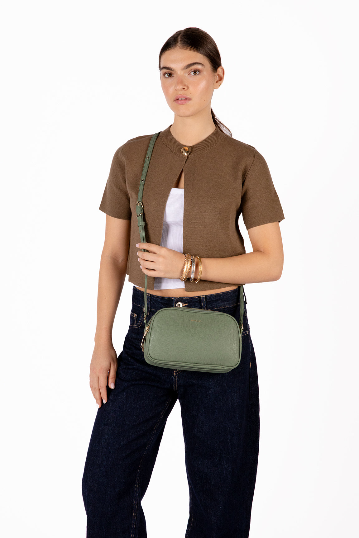 PAIR Vegan Crossbody Bag - Grain | Color: Aquamarine - variant::aquamarine