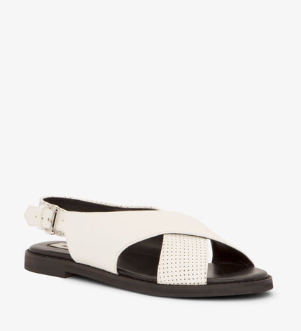 VILLERAY Vegan Criss Cross Sandals | Color: White - variant::white