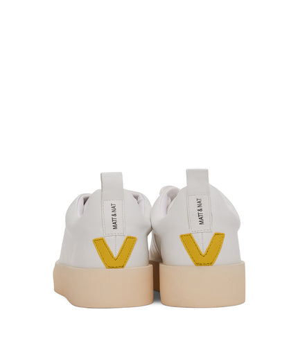 MARCI Women's Vegan Sneakers | Color: White, Yellow - variant::whiyellow