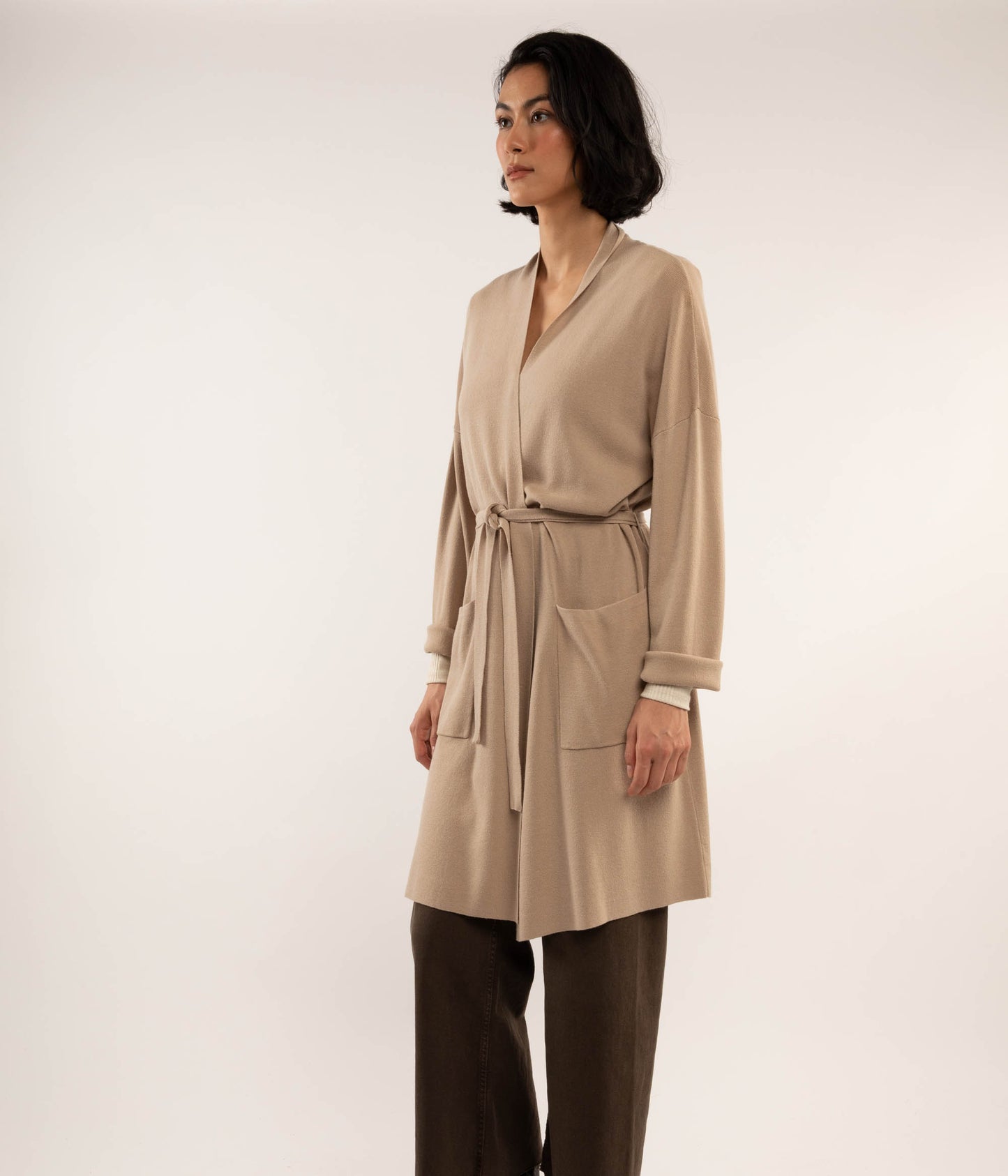 CAROL Long Sleeve Cardigan | Color: Black - variant::black