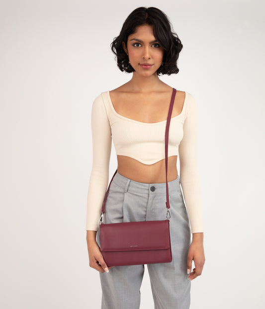 DREW LG Vegan Crossbody Bag - Arbor | Color: Red - variant::beetroot