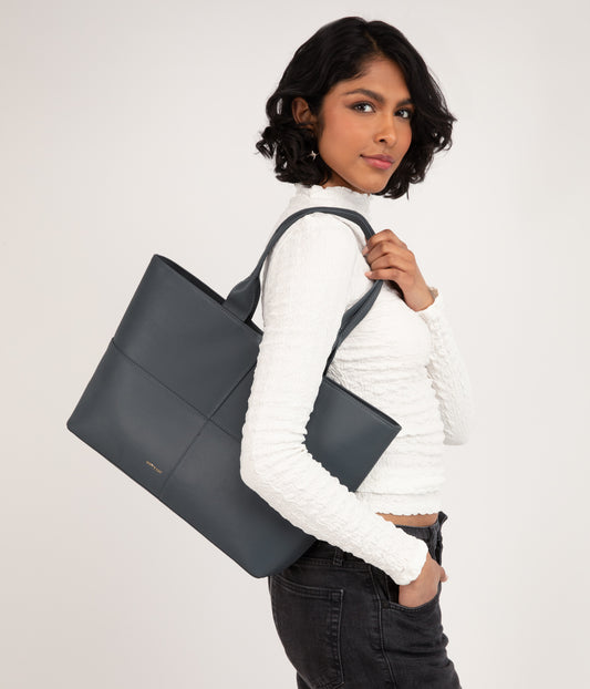 TRISTAN Vegan Tote Bag - Arbor  | Color: Grey - variant::mushroom