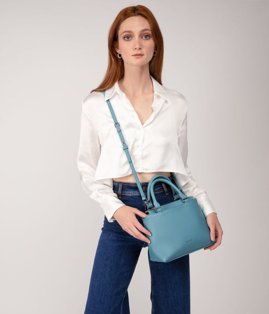 ATHENA Small Vegan Satchel - Sol | Color: Brown - variant::espresso