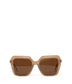 LOIS-2 Recycled Square Sunglasses | Color: White, Brown - variant::nude