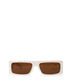 SAWAI-2 Recycled Rectangle Sunglasses | Color: White, Grey - variant::white