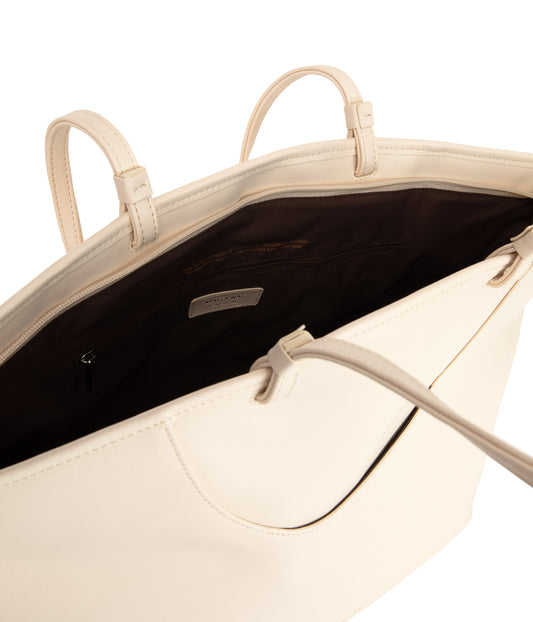 ALLIE Large Vegan Tote Bag - Arbor | Color: White, Beige - variant::macadamia