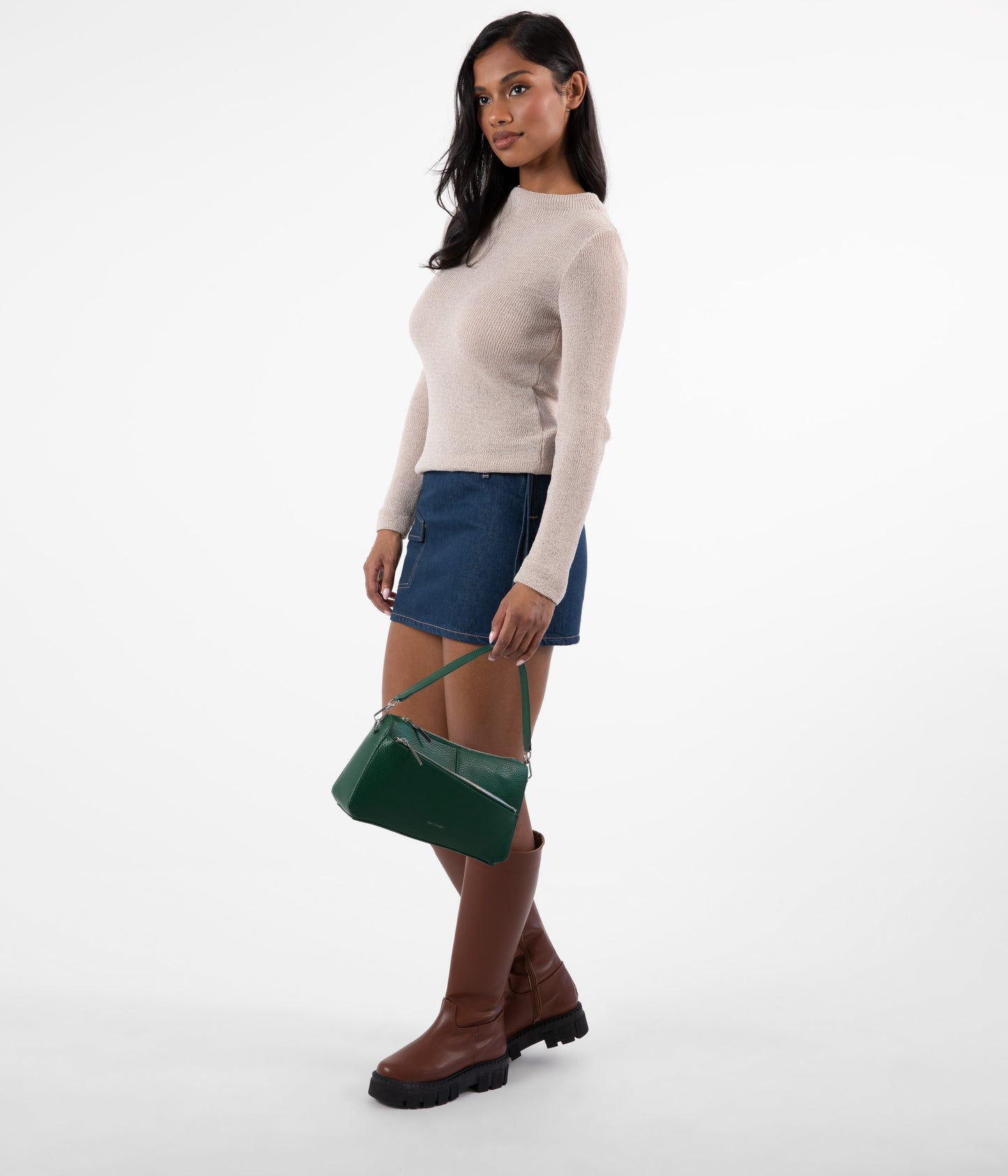 JANICE Vegan Crossbody Bag - Purity | Color: Green - variant::empress
