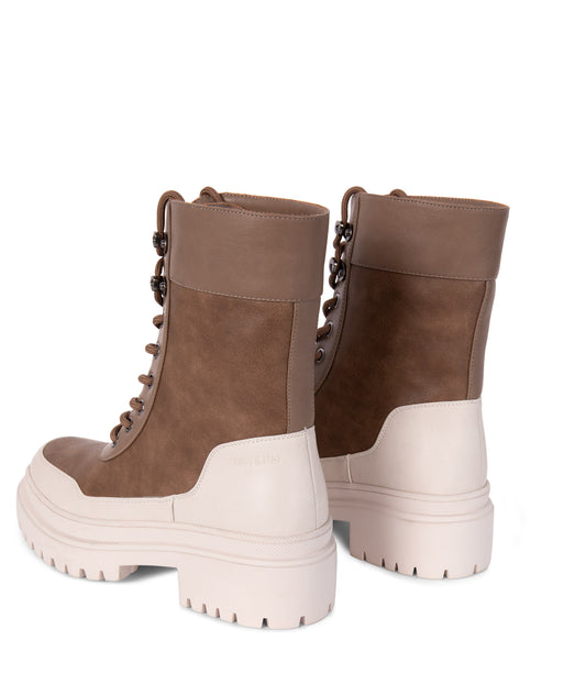 HAZE Women's Vegan Combat Boots | Color: Brown - variant::brown