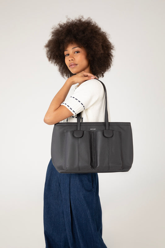 JOS Vegan Tote Bag - Grain | Color: Coal - variant::coal