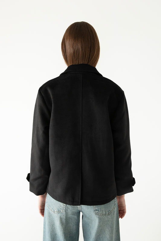 RIA Women's Vegan Wool Coat | Color: Black - variant::black