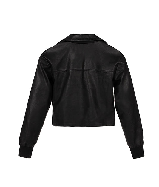 SESSA Women's Vegan Biker Jacket | Color: Black - variant::black