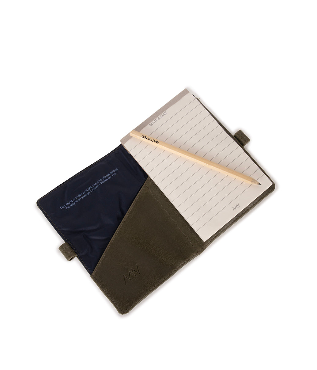 MAGISTRALSM Small Vegan Notepad Cover - Vintage | Color: Olive - variant::olive
