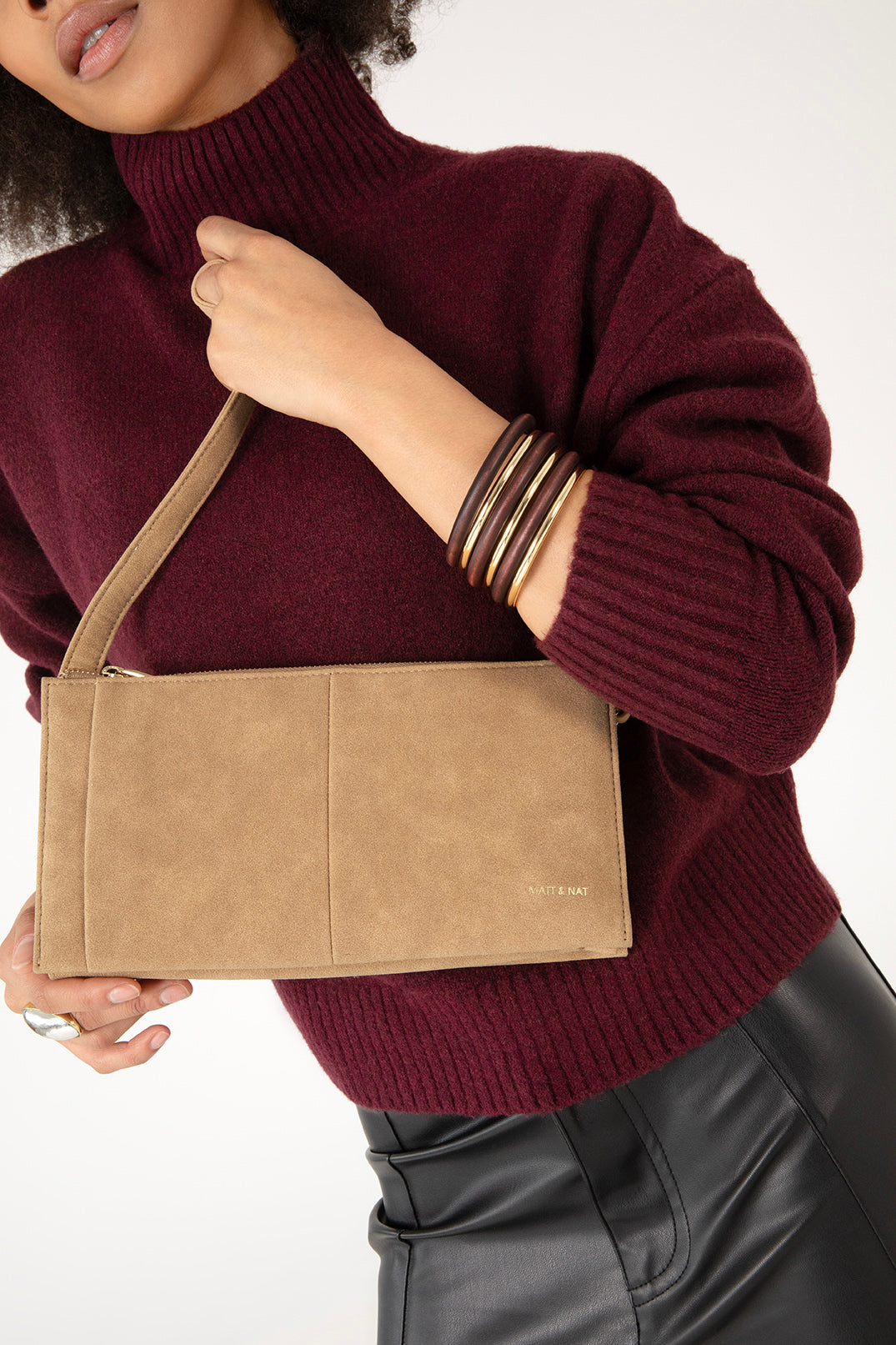 SAIGE Vegan Shoulder Bag – Solstice | Color: Juniper - variant::juniper