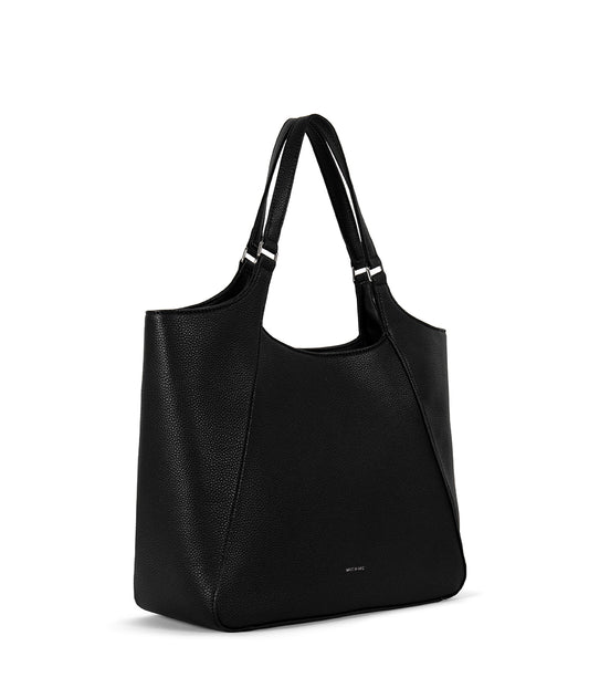 CHARLOT Vegan Tote Bag - Grain | Color: Black - variant::black