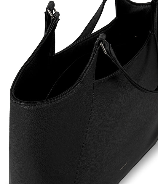 CHARLOT Vegan Tote Bag - Grain | Color: Black - variant::black