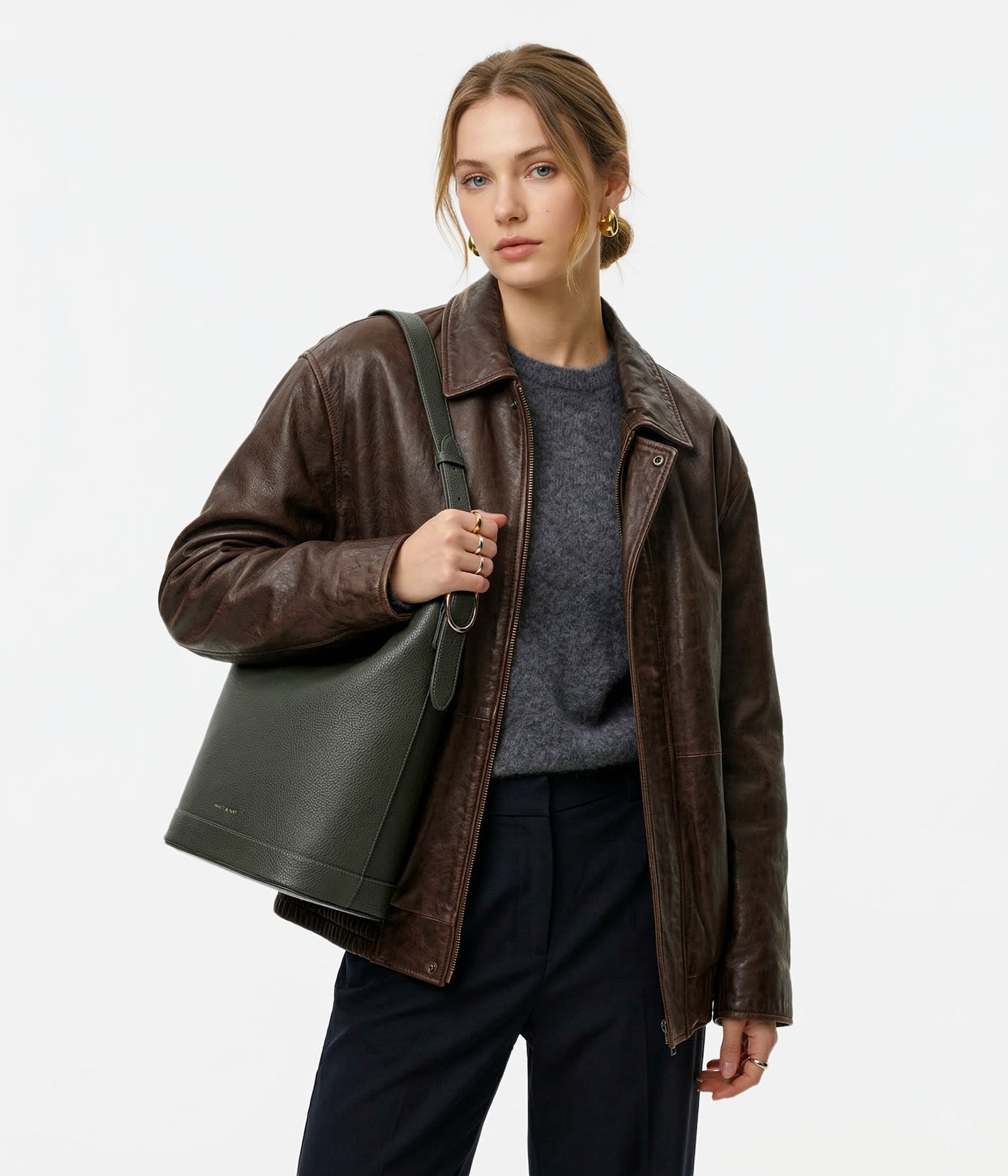 JESA Vegan Hobo Bag - Grain | Color: Almond - variant::almond