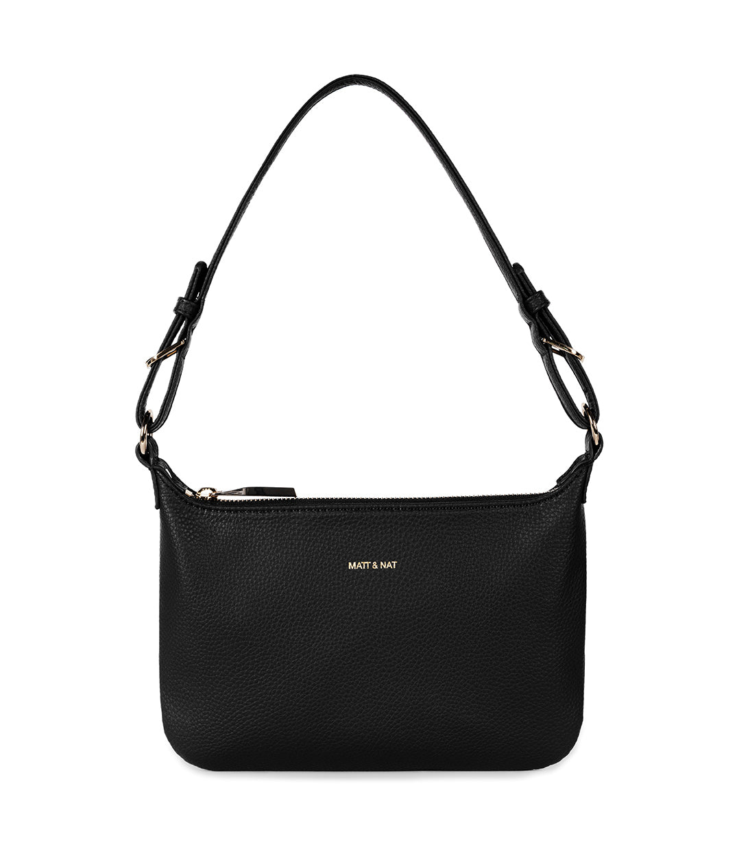 JINA Vegan Shoulder Bag - Grain | Color: Black - variant::black