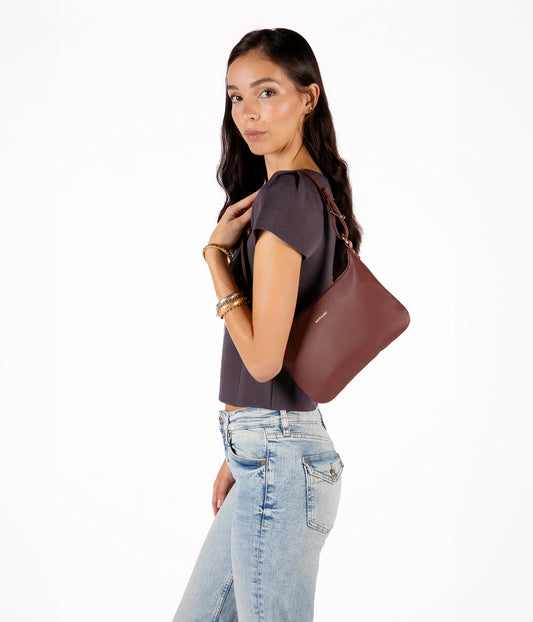 JINA Vegan Shoulder Bag - Grain | Color: Black - variant::black