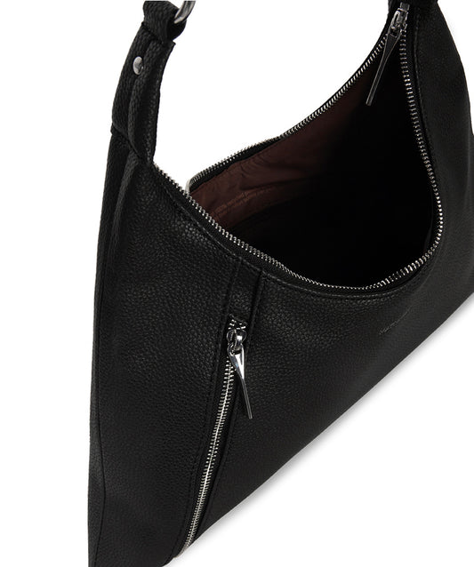 MORGAN Vegan Hobo Bag – Grain | Color: Black - variant::black