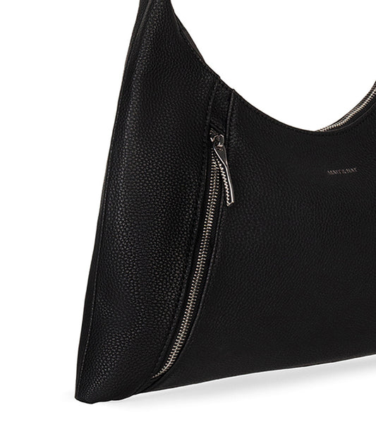 MORGAN Vegan Hobo Bag – Grain | Color: Black - variant::black