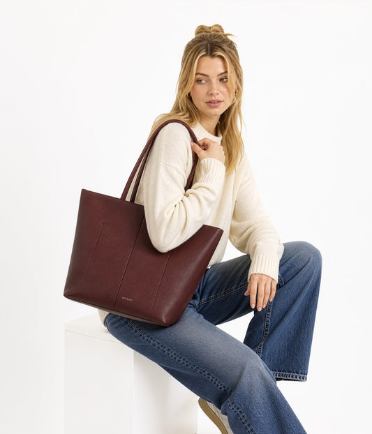 NATALIA Vegan Tote Bag – Grain | Color: Cherry - variant::cherry