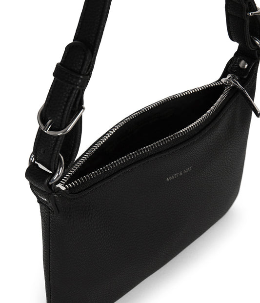 JINA Vegan Shoulder Bag - Grain | Color: Black - variant::black