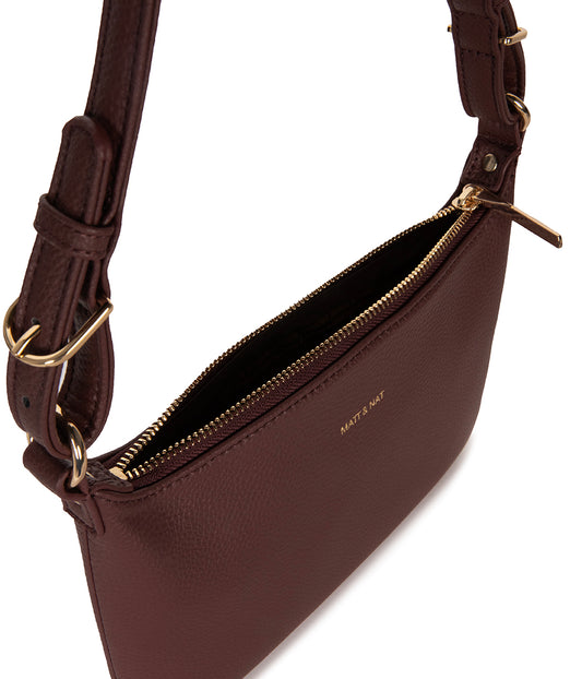 JINA Vegan Shoulder Bag - Grain | Color: Cherry - variant::cherry