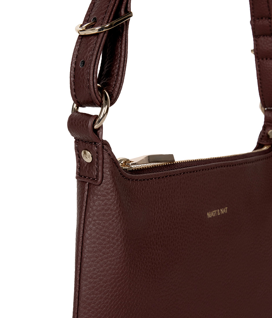 JINA Vegan Shoulder Bag - Grain | Color: Cherry - variant::cherry